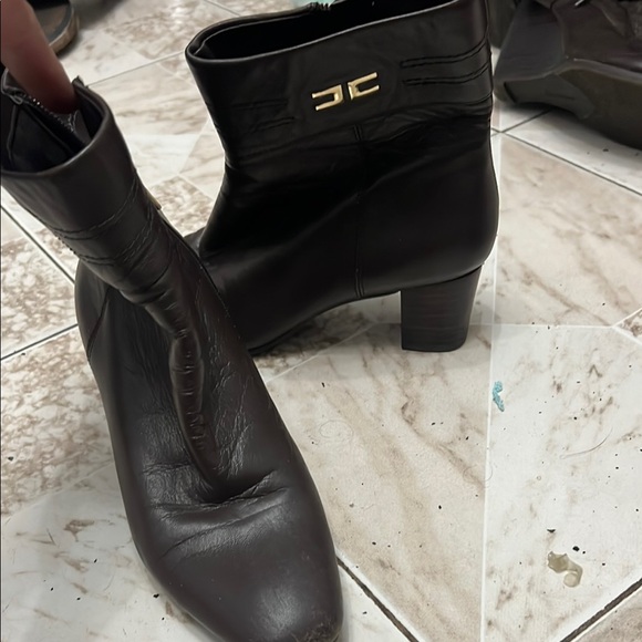 Bandolino Black Ankle Booties with Gold Detail - Picture 1 of 4